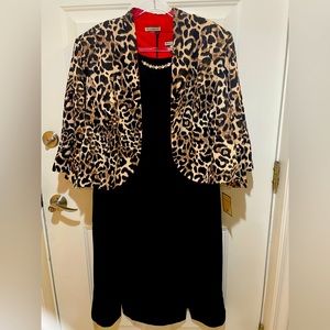 NWT 2 Piece Animal Print Jacket Sheath Dress